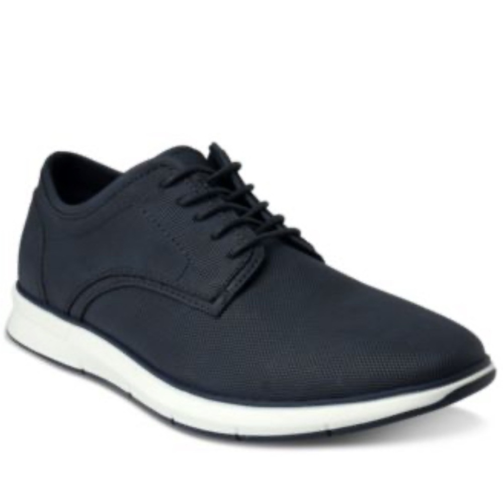 Alfani Men's Textured Blue Lace Up Casual Sneakers Dress Shoes